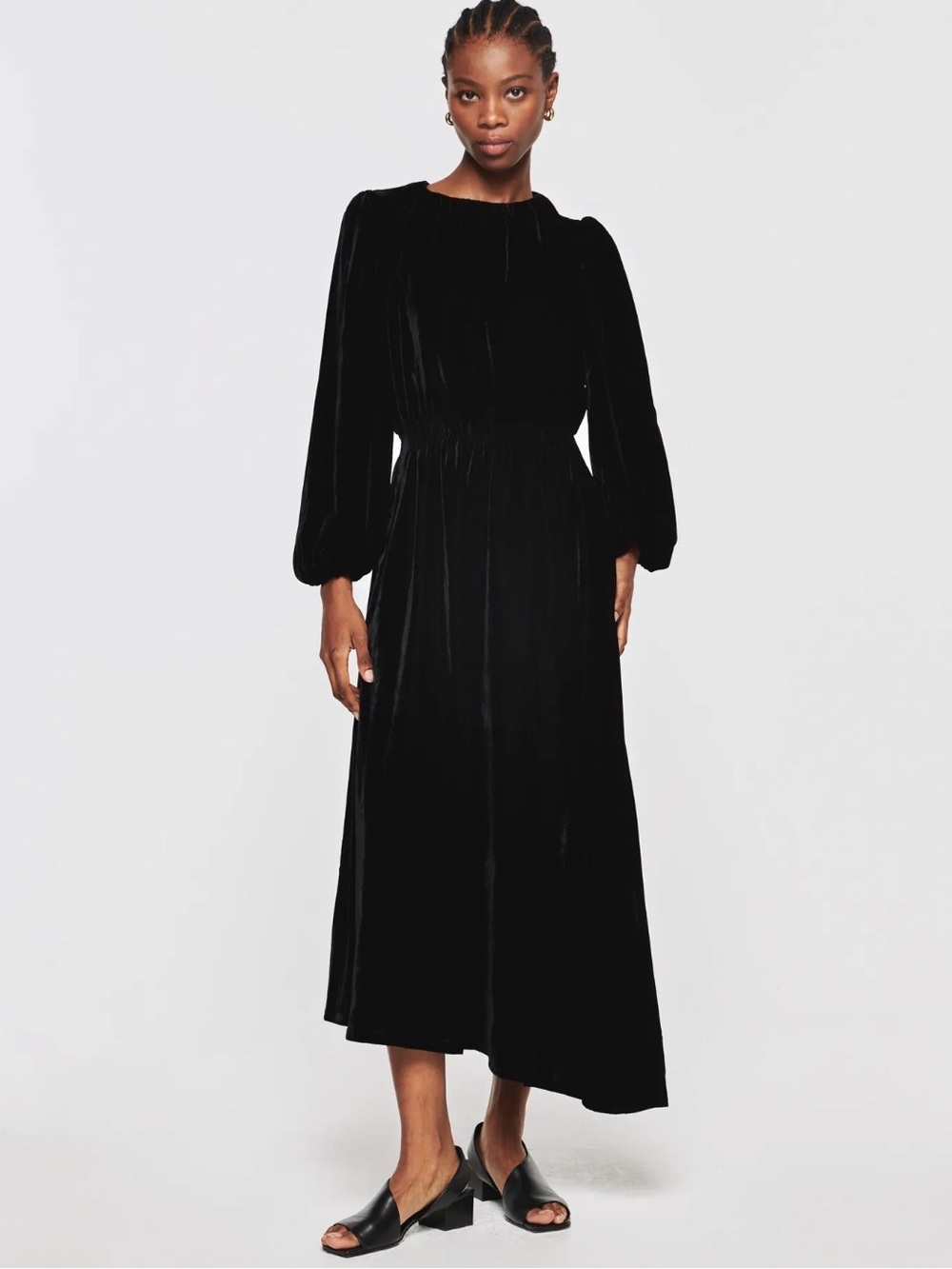 NWT ALIGNE Lucca Asymmetric Hem Velvet Dress Size US 14